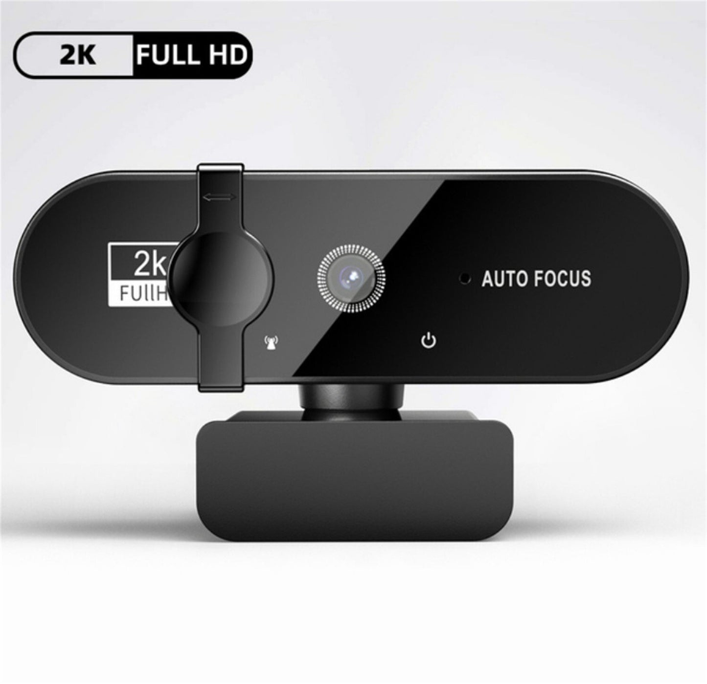 2K HD Web Camera with Microphone Ring Light Autofocus Pro Computer Gaming Webcam