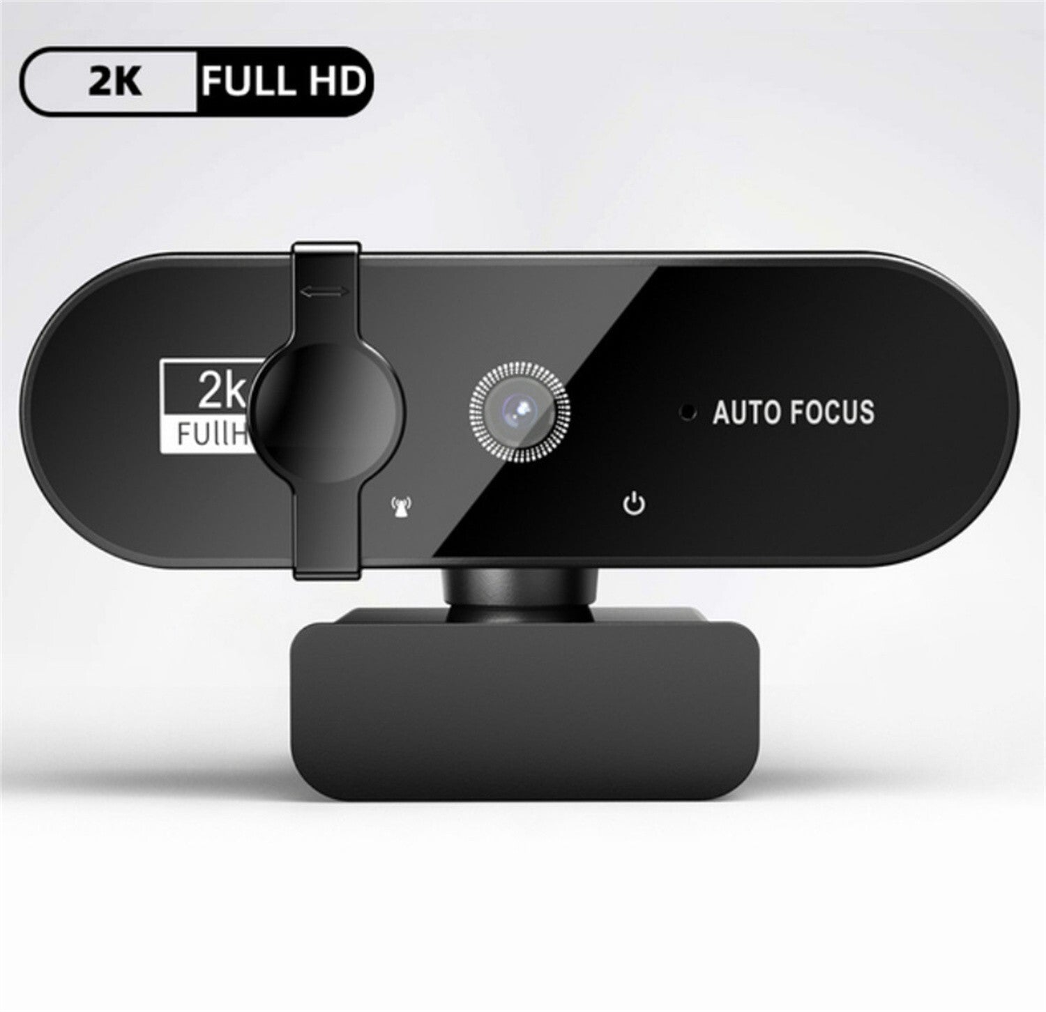 2K HD Web Camera with Microphone Ring Light Autofocus Pro Computer Gaming Webcam