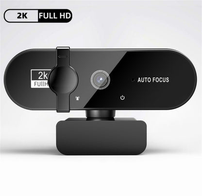 2K HD Web Camera with Microphone Ring Light Autofocus Pro Computer Gaming Webcam