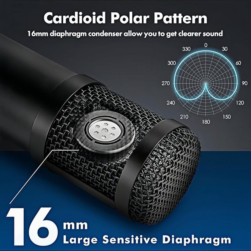 【Deals for You Days-Summer Sale】Studio Condenser USB Microphone Computer PC Microphone Kit with Adjustable Boom Stand Shock Mount