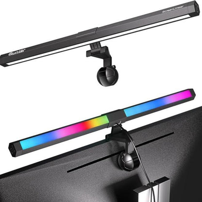 Quntis Computer Monitor Light RGB PRO Backlight Light Bar Gaming Office Desk Screenlinear Lamp, Led Bar MC211 (19.7Inch) Adjustable Brightness Dimmable Lighting