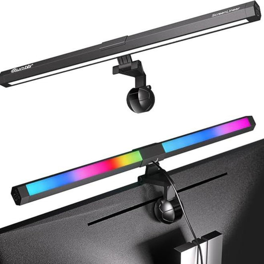 Quntis Computer Monitor Light RGB PRO Backlight Light Bar Gaming Office Desk Screenlinear Lamp, Led Bar MC211 (19.7Inch) Adjustable Brightness Dimmable Lighting