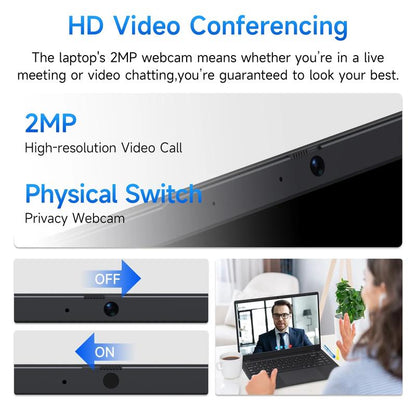 14" FHD IPS Laptop - Intel Celeron N4000, 8GB RAM 256GB SSD | Ultra-Thin & Lightweight for Students & Business | 10H Long Battery, Wifi 6, US Plug | FCC/UL/PSE Certified, Back to School Gifts